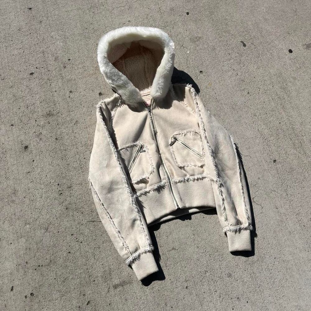Candies Streetwear Y2K Suede Faux Fur Jacket